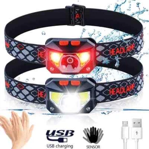 Motion Sensor Headlamp Flashlight Waterproof Camping Head lamp Fishing headlight - Picture 1 of 14