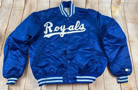Vintage Kansas City Royals Diamond Collection Starter Jacket Made USA Satin XL Cover