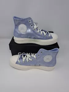 Zapatos Converse Chuck Taylor All Star Plataforma Elevadora Gamuza Brillo Mujer 8.5 Lila - Imagen 1 de 9
