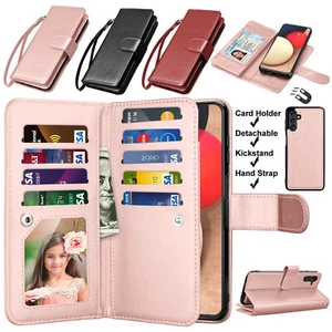 Funda protectora abatible de cuero para teléfono billetera de cuero para Samsung Galaxy A03S/A13/A32/A14/A54 5G - Imagen 1 de 42