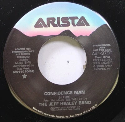 Rock Promo Nm! 45 The Jeff Healey Band - Confidence Man / Confidence Man On Aris - Image 1 of 2