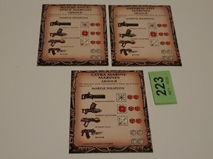 GW MB Space Crusade Reference Data Card x3 Ultramarine Blood Angel Imperial Fist