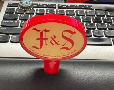 EXCELLENT CONDITION F&S BEER TAP KNOB FUHRMANN & SCHMIDT BREWING CO SHAMOKIN PA - Image 1 of 3