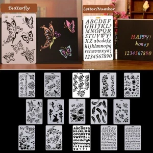 15 Styles of Stencils Drawing Painting Templates Journal Scrapbook Craft Project - Picture 1 of 12