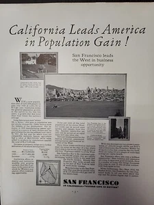 1930 Fortune Magazine San Francisco "Where Life Is Better" Print Werbung - Bild 1 von 3