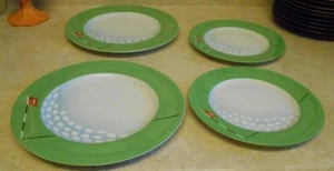 Hole In One GOLF 2000 La Reine Philippe Deschamps Limoges France Set of 4 plates - Picture 1 of 3