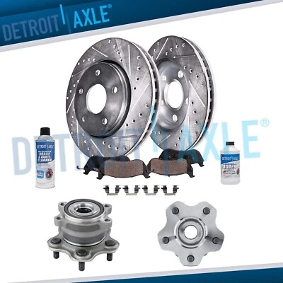 Rear Drilled Rotors Brake Pads Wheel Hub Bearings for Infiniti QX60 Pathfinder - Image 1 of 4