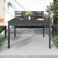 Solid Pine Wood Garden Table Grey Sturdy Outdoor Patio Furniture Rustic Design