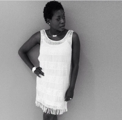 American Eagle Boho Cowgirl Chic Lace Crochet Ivory Cream Dress Tassels Sz M - Image 1 of 4