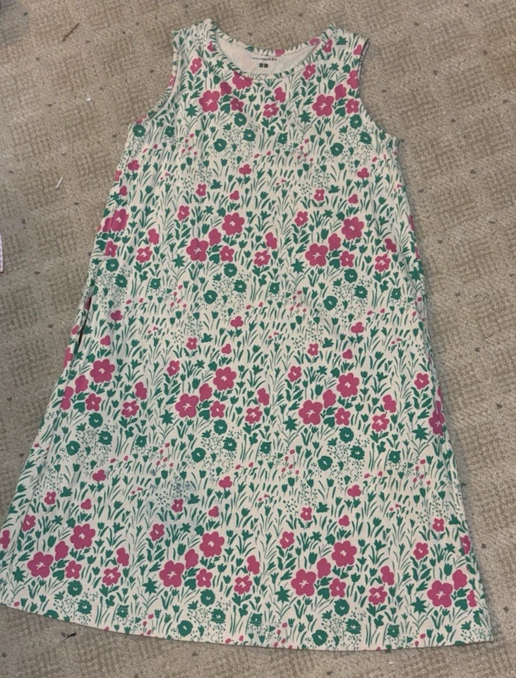 Vestido recto tejido Marimekko niñas talla 9-10 usado en excelente estado estampado floral Foto 1 de 4