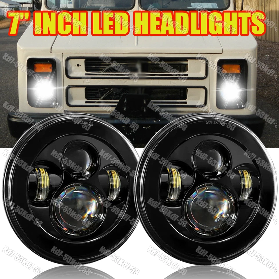 2PCS DOT Fit CHEVROLET P10 P20 P30 Van 7" LED Headlights Hi/Low Beam A++ - Image 1 of 4