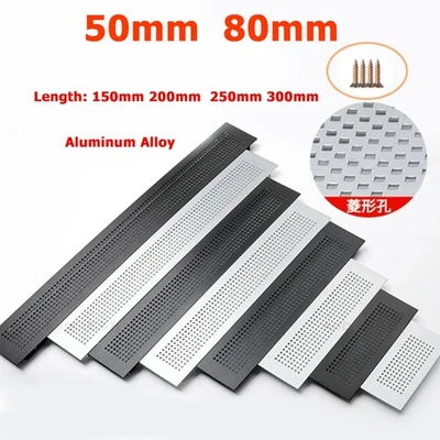 50mm 80mm Ventilation Grille Aluminum Louver Vent Fan Grille Cover Black/Silver - image 1 of 4