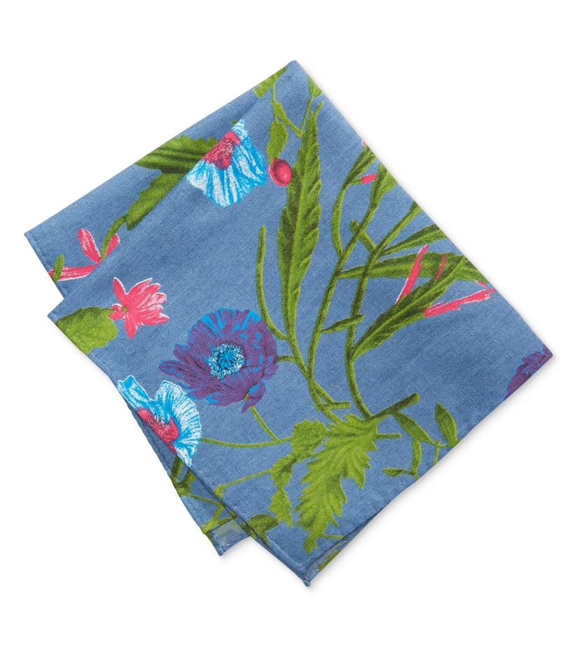 Tommy Hilfiger Mens Floral Pocket Square, Blue, One Size - Image 1 of 1