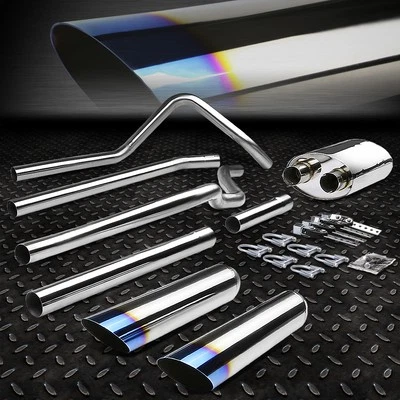 PARA 04-08 FORD F150 4.6/5.4 3.5" INCLINADO QUEMADO SILENCIADOR PUNTA SISTEMA DE ESCAPE CATBACK Foto 1 de 4