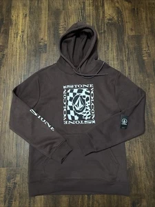 NWT Volcom Roundabout Pullover Fleece Hoodie Brown Men’s Size Medium. E2 - Picture 1 of 5