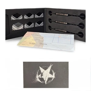 Marlboro Ltd. Edizione Freccette Set 3 Freccette Acciaio 6 Voli Nero Vintage anni 90 NUOVO - Foto 1 di 12