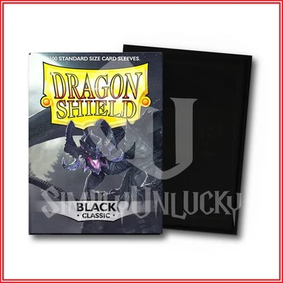 Black Classic 100 Dragon Shield Sleeves Standard Size🐉for Pokemon MTG DBS - Image 1 of 2