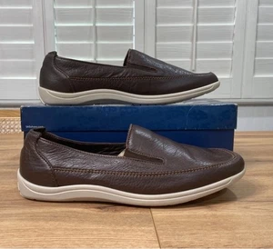 SAS Mens Weekender Oporto Slip On Loafer Brown Raw Leather Size 9.5 Orthotic - Picture 1 of 7