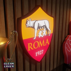 AS Roma Logo Led Football Team Lightbox RGB Wall Display Light Sign - Picture 1 of 5