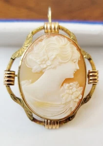 Nachlass PR. St. Co. Providence Co. Anhänger Brosche Kamee Muschel G.F. ? - Bild 1 von 14