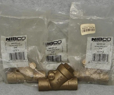 Lote/3 NIBCO 3/4" Hembra Soldadura VÁLVULA DE RETENCIÓN OSCILANTE 200 CWP S413Y-LF Sin Plomo Foto 1 de 4