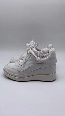 Michael Kors Feminino Emmy Couro e Malha Wedge Trainer Ótica Branca 7 - Imagem 1 de 2