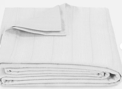 MATOUK~AUGUSTA Coverlet/ Bedspread~1 KING~WHITE~100% cotton~made US~Fabric Italy - Image 1 of 4