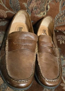 Mens Born Brown Leather Penny Loafers Size 11M - Picture 1 of 4