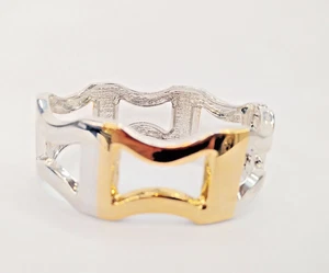 Classic Silver &Gold Two Tone Metal High Quality Fashion Bracelet Party Gifts - Picture 1 of 2