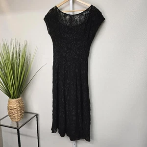 Vintage All that Jazz Black Lace Midi Dress medium - Picture 1 of 7