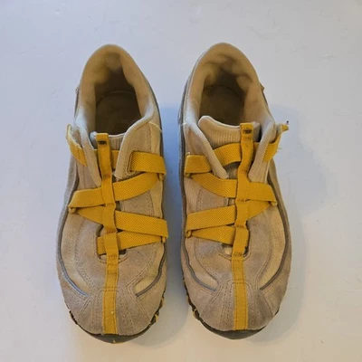 Zapatos sin cordones Diesel de gamuza de cuero y lona beige/dorado para mujer talla US 7,5 Foto 1 de 4