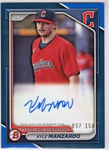 2024 Bowman Prospect Autographs Blue #PPRAKM Kyle Manzardo Guardians 057/150 - Picture 1 of 1