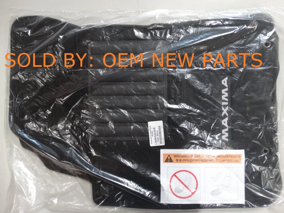 New OEM Black Floor Mats Nissan Maxima 2016-2023 T99E2-4RA1C 4 piece Genuine Set Foto 1 de 4