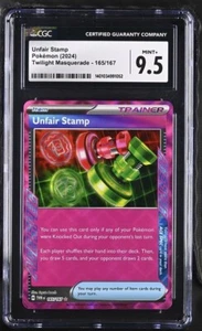 POKEMON Twilight Masquerade #165/167 Unfair Stamp CGC 9.5 - Picture 1 of 2