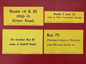 LONDON TRANSPORT  Special Yellow Slips Routes 14 & 85, 3 & 53, 82, 70 1965/70/71