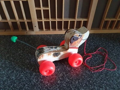 Fisher Price Vintage 1968 Little Wood Pull Along Toy Dog - image 1 of 4