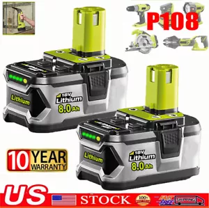 8.0Ah Lithium-ion For RYOBI P108 18V One Plus 8000mah High Capacity battery 18V - Picture 1 of 10