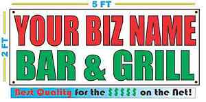 CUSTOM NAME BAR & GRILL Banner Sign NEW Larger Size Best Quality for the $$$