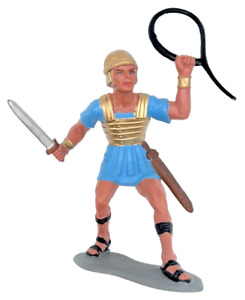 Vintage 1963  6.25” Marx Roman Warrior Painted Plastic With Whip Marcus Gaius