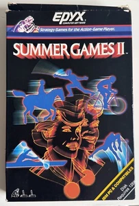1985 Summer Games II Epyx IBM PC Olympic Game Large Floppy Disk with manual+box - Picture 1 of 11