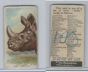 E29 Philadelphia Caramel, Zoo Cards, 1907, Indian Rhinoceros