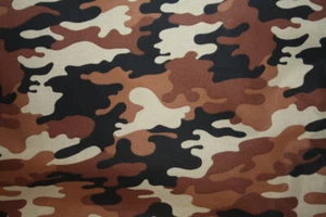 CAMOFLAUGE IN SHADES OF BROWN - 100% COTTON FABRIC - Picture 1 of 3