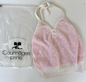 Vintage 1960s Courreges Knit Halter Top In Original Zipper Pouch Deadstock - Picture 1 of 6