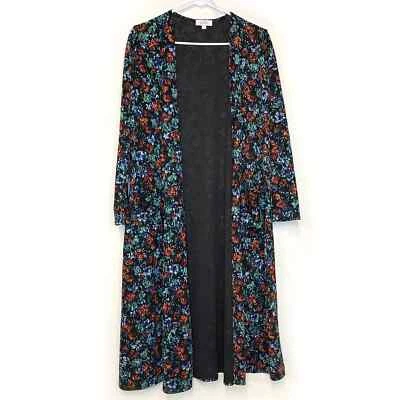 LuLaRoe Sarah Floral Cardigan Women’s S Black/Multicolor Long Sleeve NEW - Image 1 of 3