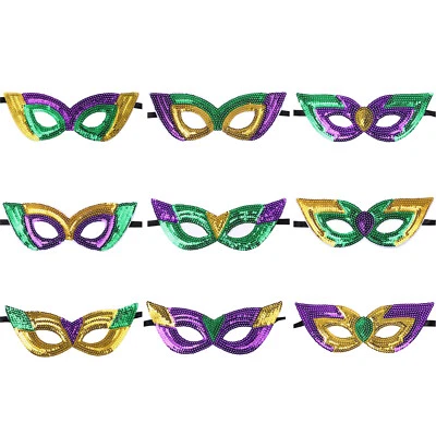 Máscara de Carnaval 9 un. Mascarada Mardi Gras Baile Máscaras Disfraz Fiesta de Pascua Máscara Foto 1 de 4