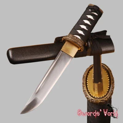 Sharp Japanese Tanto Samurai Sword self- defense Knife Carbon Steel Bo-hi Blade - Image 1 of 4