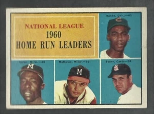 HANK AARON/ERNIE BANKS/ED MATHEWS NL HR LEADER 1961 TOPPS #43 VG - Bild 1 von 1