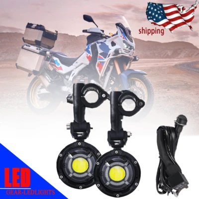 Luz antiniebla auxiliar LED para motocicleta doble para Honda CRF1100L África Foto 1 de 4