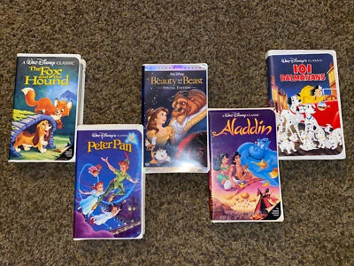 Disney black diamond vhs tapes lot WITH Beauty And The beast platinum edition!!! Foto 1 de 3