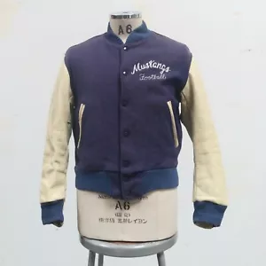 Vintage Golden Bear Mustangs Football Wool Leather Varsity Jacket Letterman - Picture 1 of 11